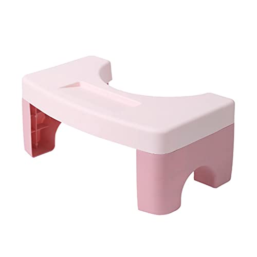 GeKLok Taburete de inodoro desmontable con base antideslizante, escalón de baño ligero para niños y adultos, con rodamiento de 100 kg (rosa)