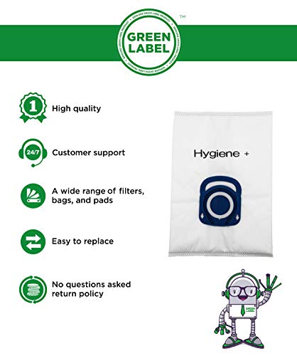 Green Label Empaque de 10 Bolsas de Alta Filtración Higiene + para Aspiradoras Rowenta Silence Force, Compact Power y X-Trem Power (Reemplaza a ZR200520)