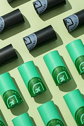 Green Maker Biodegradables Caca Perro Bolsas 360 Excrementos Perros Bolsas 30% más Grueso Que Otros Hecho de Almidón de Maíz con DIN CERTCO Certificación (Verde)