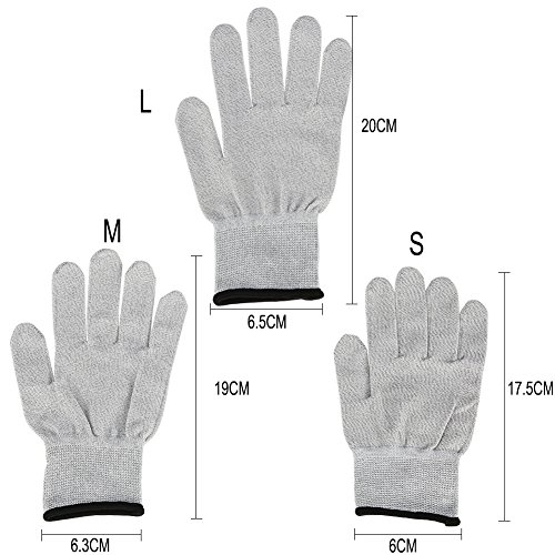 Guantes de Masaje Conductivos Extremo Masaje Electrodos de fisioterapia de guantes para electroterapia, Masaje