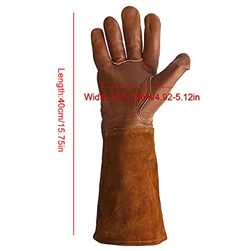 Guantes De Poda De Rosa Guantes De Cuero Jardinería Soldadura Guantelets Thorn a Prueba De Antearreves Largo Antebrazo Protección Resistente Al Calor L 1 Par Resistente a La Escaldad