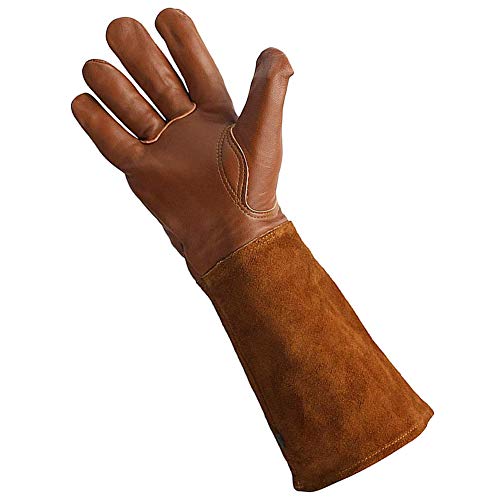 Guantes De Poda De Rosa Guantes De Cuero Jardinería Soldadura Guantelets Thorn a Prueba De Antearreves Largo Antebrazo Protección Resistente Al Calor L 1 Par Resistente a La Escaldad