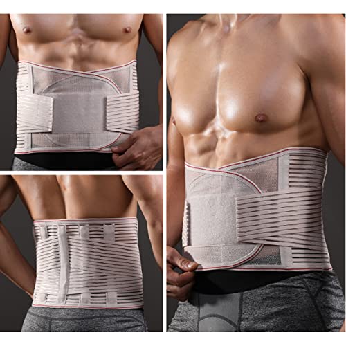 GvvcH Faja Lumbar Cinturón de Soporte de Cintura Cinturón Deportivo de Entrenamiento de Levantamiento de Pesas en Cuclillas Protector Lumbar Espalda Fitness Gym para Hombre Mujer,XXL