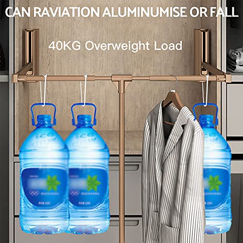 HAIT Colgador Basculante Barra Abatible, Elevación Barra de Colgar con Tampón Sistema con Carga Máxima de 40 KG para 56,4-115 cm / 22,20-45,28 Pulgadas,C Large