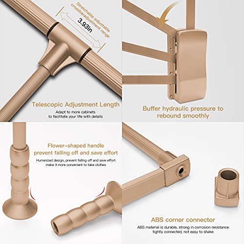 HAIT Colgador Basculante Barra Abatible, Elevación Barra de Colgar con Tampón Sistema con Carga Máxima de 40 KG para 56,4-115 cm / 22,20-45,28 Pulgadas,C Large