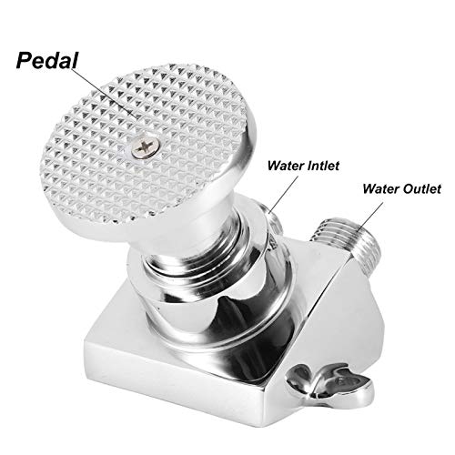 Haofy Grifo de Pedal de Manos Libres, Rosca G1 / 2in, Juego de grifos de Lavabo para Lavabo con Pedal de Cobre para Montaje en el Piso de Cobre para Laboratorio de Hospital