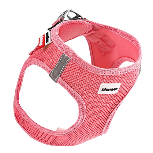 HAPPY HACHI Arnés Gato Chaleco Gatito Perro Pequeño Ajustable Suave Acolchado Cómodo para Viajar Pasear con Mascota Pequeña Cachorro Chihuahua(XS Rosa)