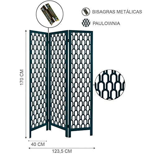 HOGAR Y MAS BIOMBO Separador Decorativo Azul 170CM