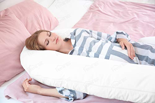 Hometex - Almohada de apoyo para embarazo, cómoda, en forma de U, de 2,7 m, con funda