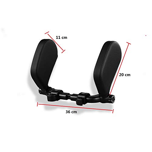 HommyFine Reposacabezas Coche con Barra Deslizante Ajustable, Cuello Almohada de Viaje para Asiento de Automóvil para Adultos y Niños Negro(Tercera Generación)