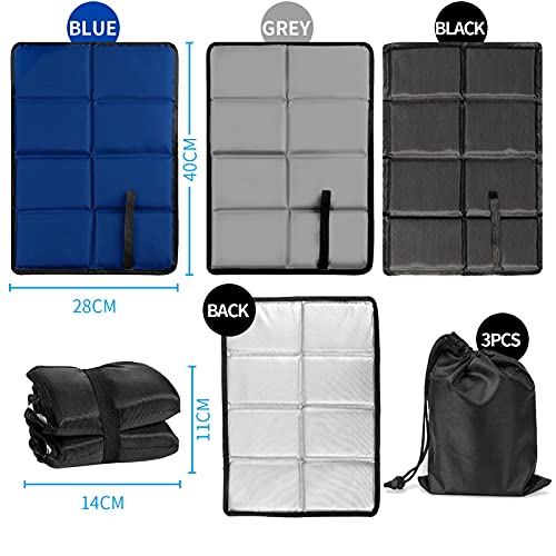 HONGECB Almohadilla Asiento Plegable, Estera Plegable Portáti, Almohadilla Asiento Plegable, Cojín de Asiento para Exteriores Plegable para Senderismo, Picnic, Camping, montañismo, 3 Piezas
