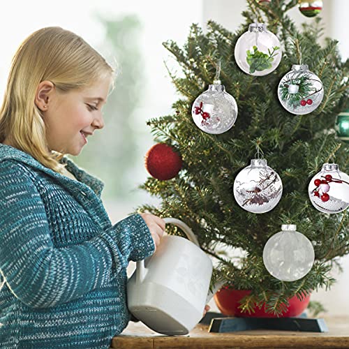 HONGECB Bolas Acrílicas Transparentes, Bola Plastico Transparente, Bolas Transparentes para Rellenar, Bolas Rellenables Navidad, Decoraciones de Navidad,para Fiestas Festivales Adornos, 16 Piezas