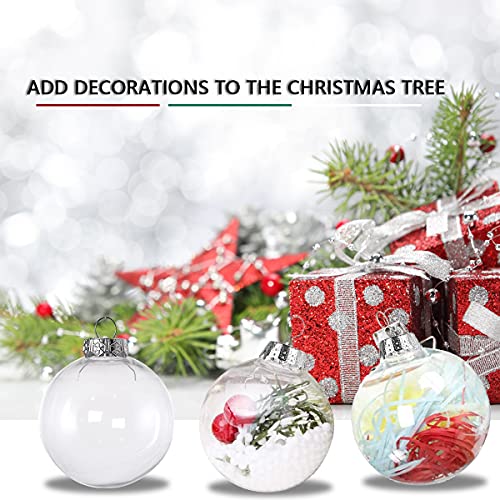 HONGECB Bolas Acrílicas Transparentes, Bola Plastico Transparente, Bolas Transparentes para Rellenar, Bolas Rellenables Navidad, Decoraciones de Navidad,para Fiestas Festivales Adornos, 12 Piezas