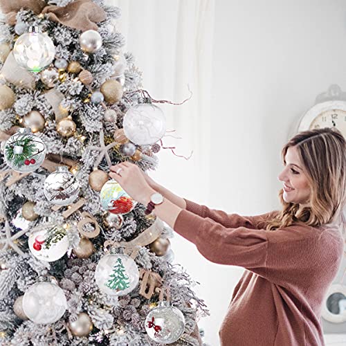 HONGECB Bolas Acrílicas Transparentes, Bola Plastico Transparente, Bolas Transparentes para Rellenar, Bolas Rellenables Navidad, Decoraciones de Navidad,para Fiestas Festivales Adornos, 12 Piezas