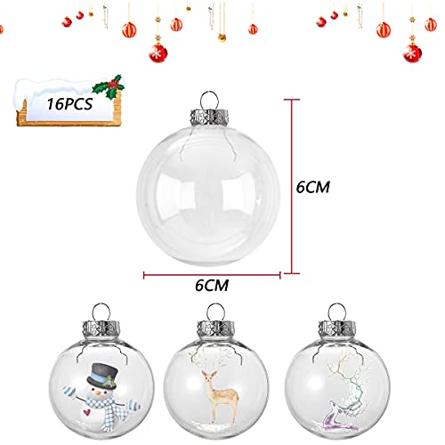 HONGECB Bolas Acrílicas Transparentes, Bola Plastico Transparente, Bolas Transparentes para Rellenar, Bolas Rellenables Navidad, Decoraciones de Navidad,para Fiestas Festivales Adornos, 12 Piezas