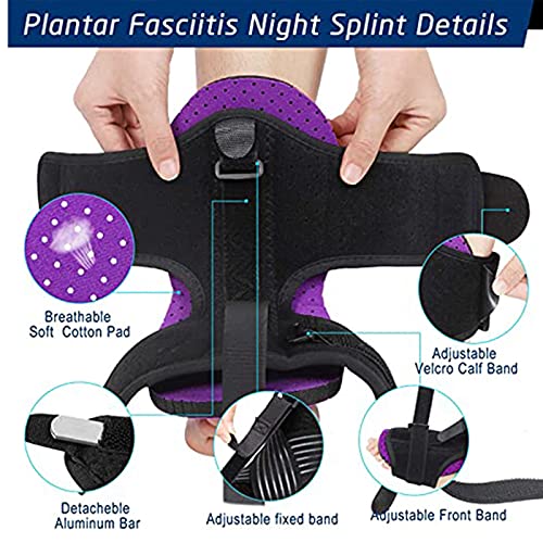 HUWENJUN123 Férula para Fascitis Plantar, Tobillera Ajustable, Soporte ortopédico para Fascitis Plantar, Dolor en el Arco del pie, Soporte para tendinitis de Aquiles para Mujeres y Hombres