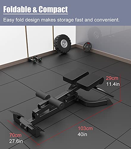 HWF Silla Romana Plegable Silla Romana Banco de hiperextensión para Gimnasio en casa, Tarea Pesada Ajustable Extensión de Espalda Equipo de Ejercicio para Ejercicio de Entrenamiento Abdominal