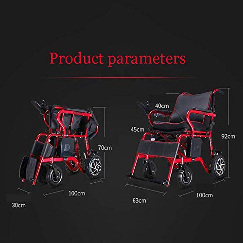 HYCy Silla de Ruedas eléctrica, Scooter de Edad Avanzada, Plegado automático Inteligente, Motor sin escobillas para Personas Mayores discapacitadas y livianas