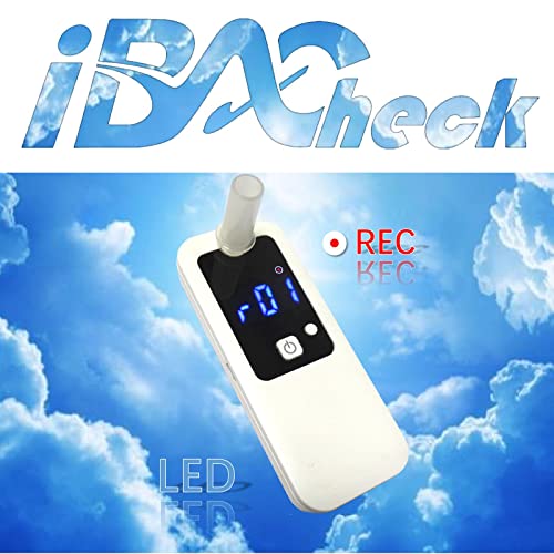 iBACheck Alcoholímetro Digital con Pantalla LED. Alcoholimetro con Cargador, de bajo Consumo energético y amigable para el Usuario (Blanco)