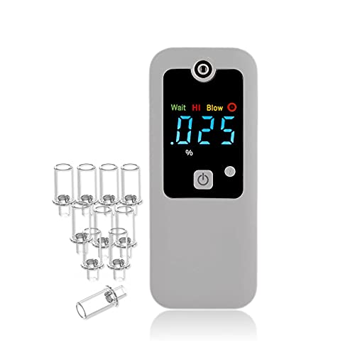 iBACheck Alcoholímetro Digital con Pantalla LED. Alcoholimetro con Cargador, de bajo Consumo energético y amigable para el Usuario (Blanco)