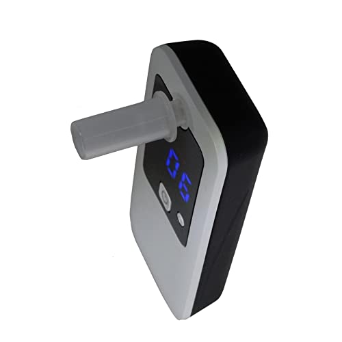iBACheck Alcoholímetro Digital con Pantalla LED. Alcoholimetro con Cargador, de bajo Consumo energético y amigable para el Usuario (Blanco Negro)