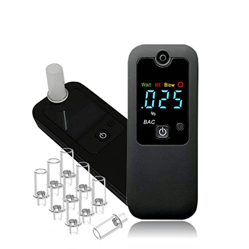 iBACheck Alcoholímetro Digital con Pantalla LED. Alcoholimetro con Cargador, de bajo Consumo energético y amigable para el Usuario (Caja Negra)