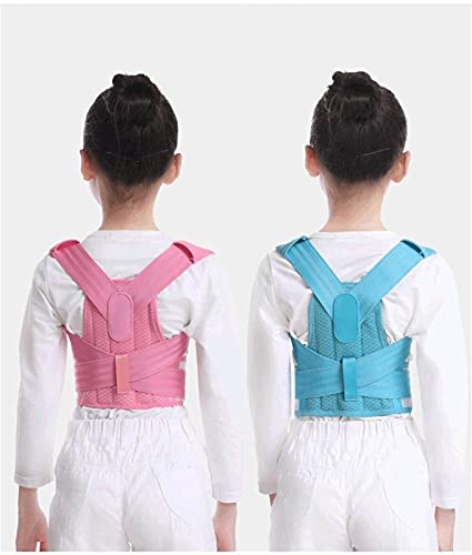 IJNBHU Cinturón ortopédico de corrección de cifosis Plegado Transpirable para niños Soporte de Espalda Cinturón de Hombro Corrección de cifosis para niños (Color: Rosa, Tamaño: Pequeño)