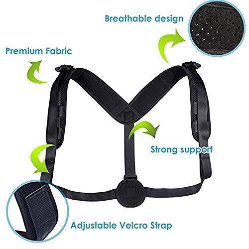 IJNBHU Corrector de Postura Corrector de Postura de Espalda Mujeres Hombres, Evitar encorvarse, Aliviar el Dolor Correas de Postura, Soporte de clavícula Brace Soporte de Soporte