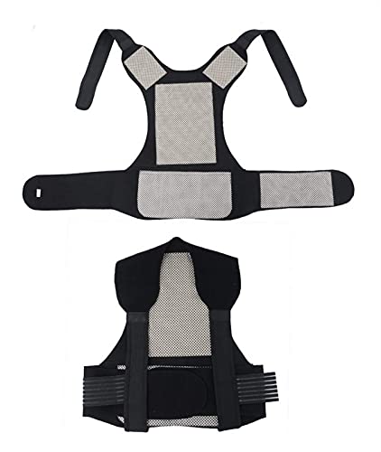 IJNBHU Corrector de Postura de Espalda Soporte de clavícula Invisible Brace Espalda Hombro Alivio del Dolor de Cuello Periartritis Niños Adultos Cifosis (Color: Negro, Tamaño: Grande)