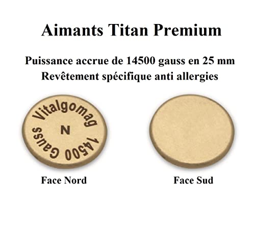 Imanes de magnetoterapia de 25 mm y 14500 Gauss - Vitalgomag Titans Premium - Imanes terapéuticos para el dolor - Imanes médicos para el dolor - Potentes imanes de tratamiento