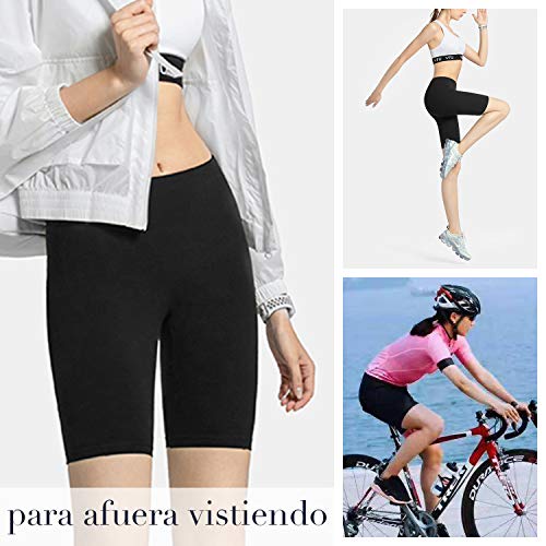 INNERSY Delgada Bóxer Pantalones Cortos de Las Mujeres Leggings Cortos Sin Costura Pack de 3（M-EU 40, 3 Blanco）