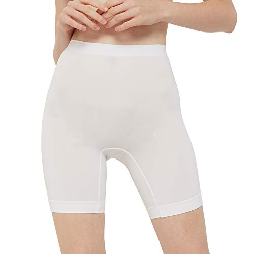 INNERSY Delgada Bóxer Pantalones Cortos de Las Mujeres Leggings Cortos Sin Costura Pack de 3（M-EU 40, 3 Blanco）