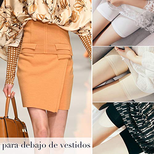 INNERSY Delgada Bóxer Pantalones Cortos de Las Mujeres Leggings Cortos Sin Costura Pack de 3（M-EU 40, 3 Blanco）