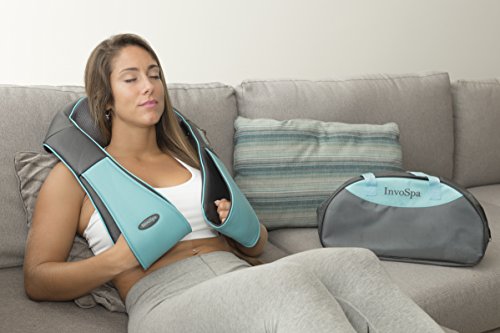 Invospa Masajeador de Cuello y Hombros Básico Shiatsu Masajeador Cervical con 3D Rotación y Función de Calor para Relajación de Fatiga en Casa, Oficina o Coche 2 Años Garantía