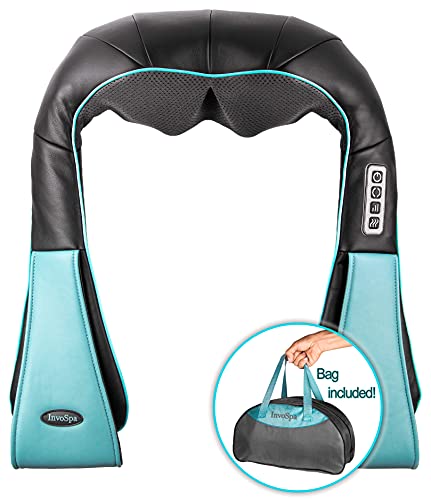 Invospa Masajeador de Cuello y Hombros Básico Shiatsu Masajeador Cervical con 3D Rotación y Función de Calor para Relajación de Fatiga en Casa, Oficina o Coche 2 Años Garantía