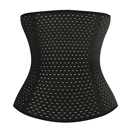 ISSHE Corsé Corset Bustier Mujer Reducir Cintura Corset Training Bustiers Slimming Waist Trainer Corses Deportivo Reductor Cintura Corsetes Entrenador de Cintura Fajas Formación Underbust Negro M