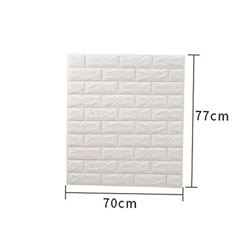 Iycorish Espuma 3D para Azulejos de Pared, Panel de Pared Ladrillo Autoadhesivas, 77*70*0,3 cm, para Decoración, 10 unidades