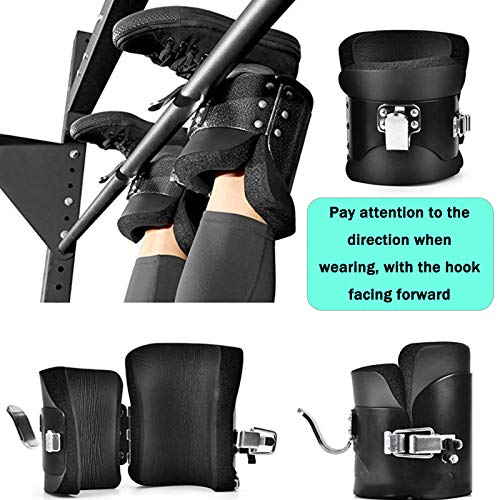 JFF Botas para Colgar, 1 Par, Negras, Antigravedad, con Inversión, para Colgar, para Terapia, Gimnasio, Fitness, Colgar, Postura De La Columna Vertebral con Cómodo Relleno De Espuma