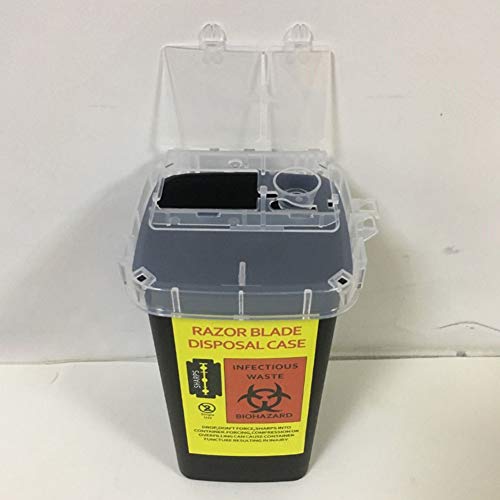 jiashemeng Caja del Contenedor De Desechos, Agujas De Tatuaje De Cuchilla Desechables De Barbería Contenedor Cuadrado De Caja De Almacenamiento De Desechos Amarillo