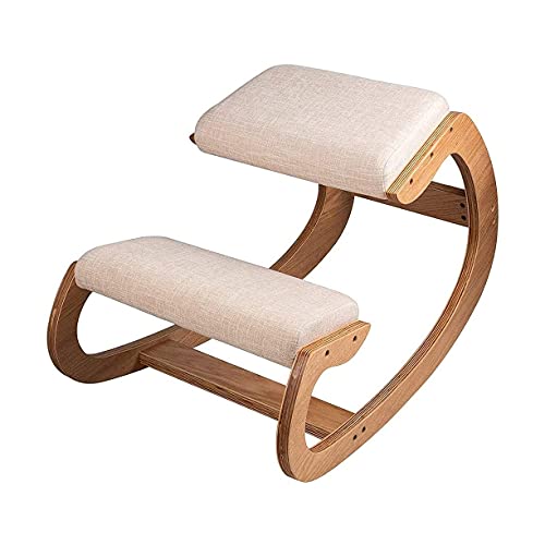 JJYY Silla ergonómica para arrodillarse Taburete para arrodillarse Mecedora, Silla de Oficina con Asiento Acolchado y Rodilleras Corrección de Postura Silla de Escritorio Taburete para computador