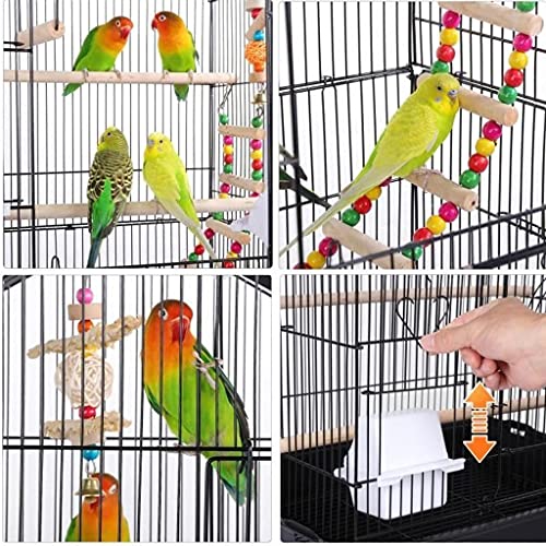JNXY Jaula De Alambre con 4 Ruedas Productos para Mascotas De Gran Capacidad De 4 Ruedas Parrot Lovebird Pájaro Canarias Jaulas NESTS NESTS PAITHOUSE FEODER Suministros De Aves