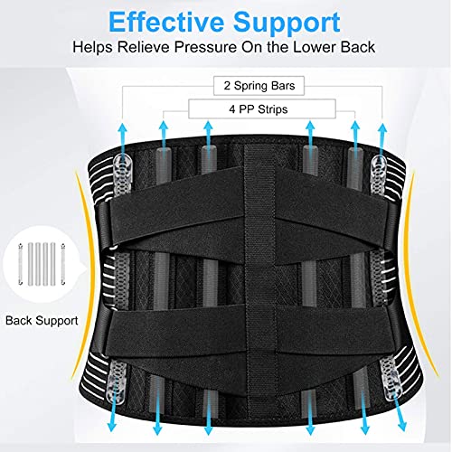 JOLIGAEA Cinturón Lumbar Soporte para Espalda, Cinturón de Soporte Lumbar, Ayuda de la Cintura para Aliviar El Dolor de Espalda y Prevenir Daños, Faja Lumbar Deportiva para Hombre y Mujer, (X-Large)