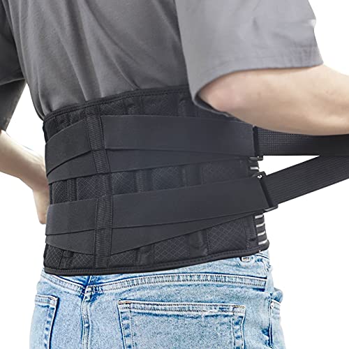 JOLIGAEA Cinturón Lumbar Soporte para Espalda, Cinturón de Soporte Lumbar, Ayuda de la Cintura para Aliviar El Dolor de Espalda y Prevenir Daños, Faja Lumbar Deportiva para Hombre y Mujer, (X-Large)