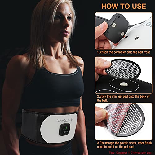 Jooheli Electroestimulador Muscular, Abdominales Cinturón, Estimulador Muscular Abdominales EMS Ejercitador del Abdomen/Brazo/Piernas/Cintura