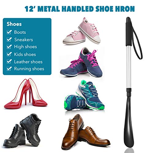Jrooupmy Calzador de Zapatos Largo, 50-80cm Retráctil Calzador Largo, Portátil Calzador Largo de Zapatos para Ancianos, Mujeres Embarazadas, Personas Postoperatorias
