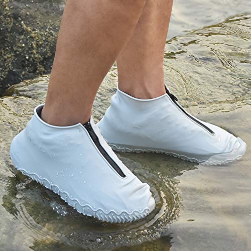 JUDA Cubierta del Zapato Impermeable, Funda de Silicona para Zapatos con Suela Antideslizante, Lavable Cubierta del Zapato Reutilizable Para Días de Lluvia y Nieve (XL (43-47), Gris)