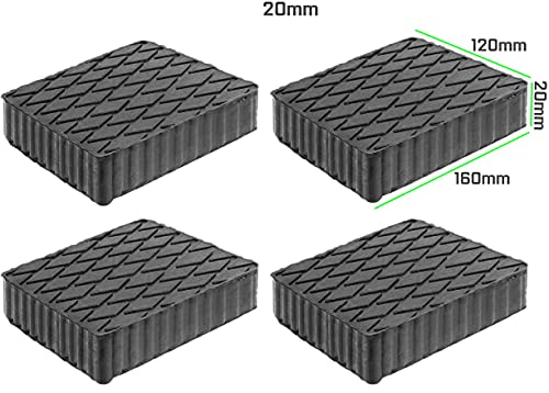 JUEGO DE 4 TACOS DE GOMA PARA ELEVADOR DE COCHES 160 x 120 X 20mm UNIVERSAL COMPATIBLE CON ravaglioli, corghi, omnc