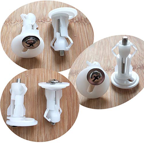 JUHONNZ Bisagras Tapa WC,2 PCS Asientos WC Bisagra Accesorios Tornillos para Inodoro Goma Universales Fijación Bisagra Asiento Tornillos para Tapa de Inodoro Blanco