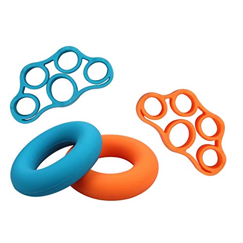 KELYDI 4-Pack Camilla dedo, ejercitador de dedos, manos Grip fortalecedor, la fuerza de agarre de dedo Trainer Pinza para Artritis del túnel carpiano Ejercicio Guitarra y escalada en roca