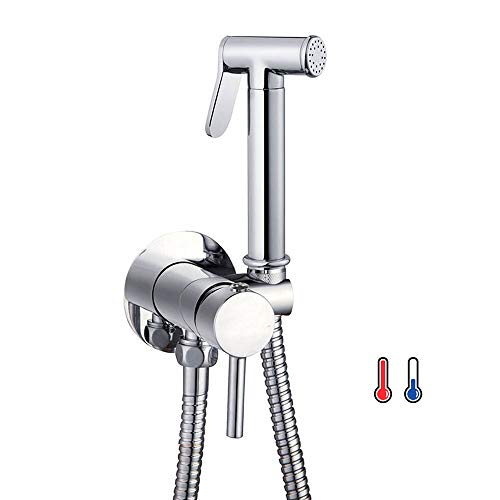 Kibath 1151414 - Grifo para el WC con ducha de mano, higiene íntima para sustitución del bidet, monomando agua fría y caliente